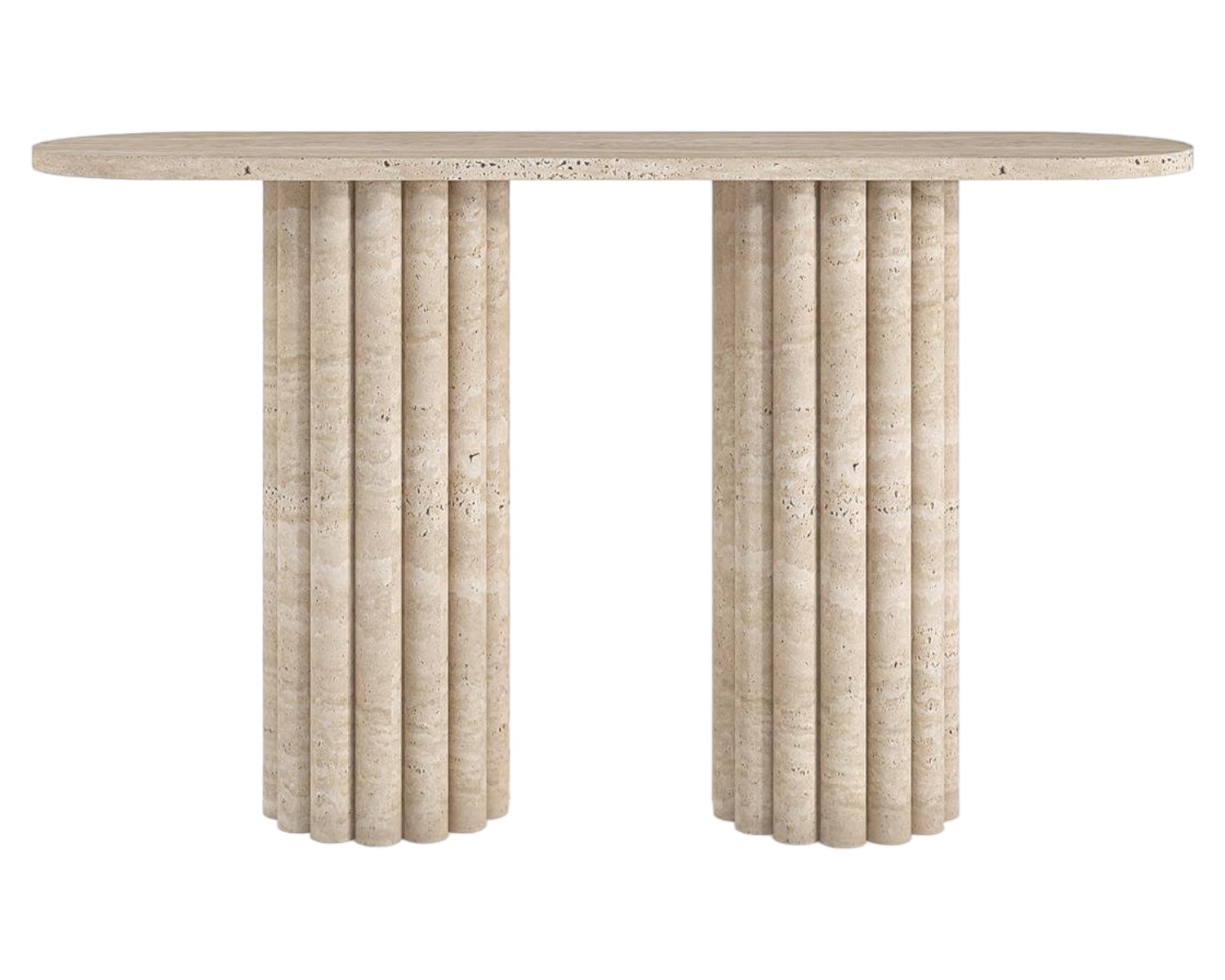 LORENZO HAND CRAFTED ORGANIC TRAVERTINE CONSOLE TABLE