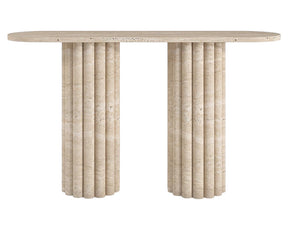 LORENZO HAND CRAFTED ORGANIC TRAVERTINE CONSOLE TABLE