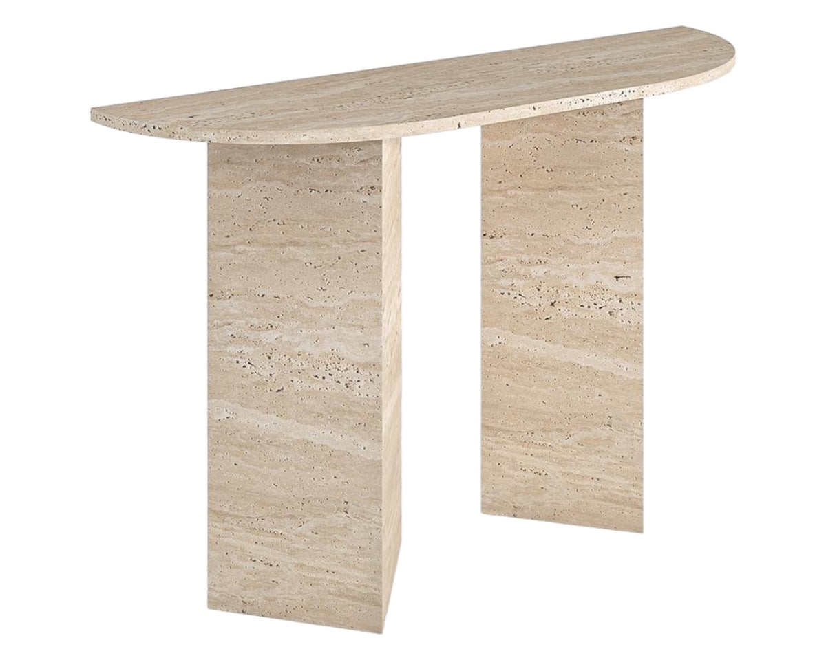 TARA HAND CRAFTED ORGANIC TRAVERTINE CONSOLE TABLE