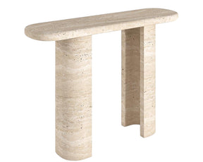 LAVIA HAND CRAFTED ORGANIC TRAVERTINE CONSOLE TABLE