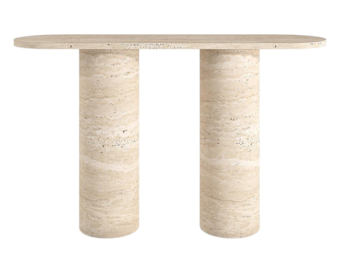 CARLA HAND CRAFTED ORGANIC TRAVERTINE CONSOLE TABLE