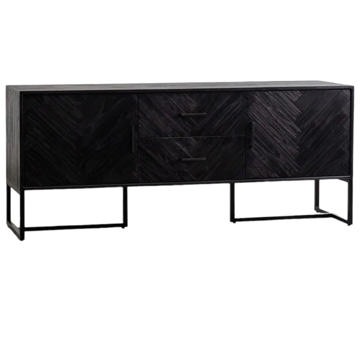 HAND MADE AXEL BLACK SCANDINAVIAN INSPIRED WOODEN SIDEBOARD CONSOLE
