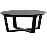 HAND MADE IVER BLACK SCANDINAVIAN ROUND WOOD COFFEE TABLE