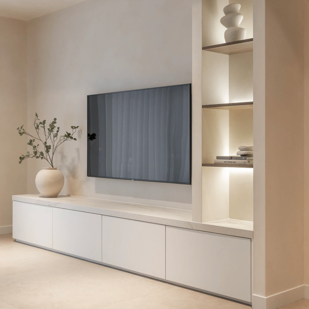 Orla Bespoke TV Media Wall With Stone