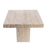 ROSA HAND CRAFTED ORGANIC TRAVERTINE SIDE TABLE WITH NATURAL EDGE