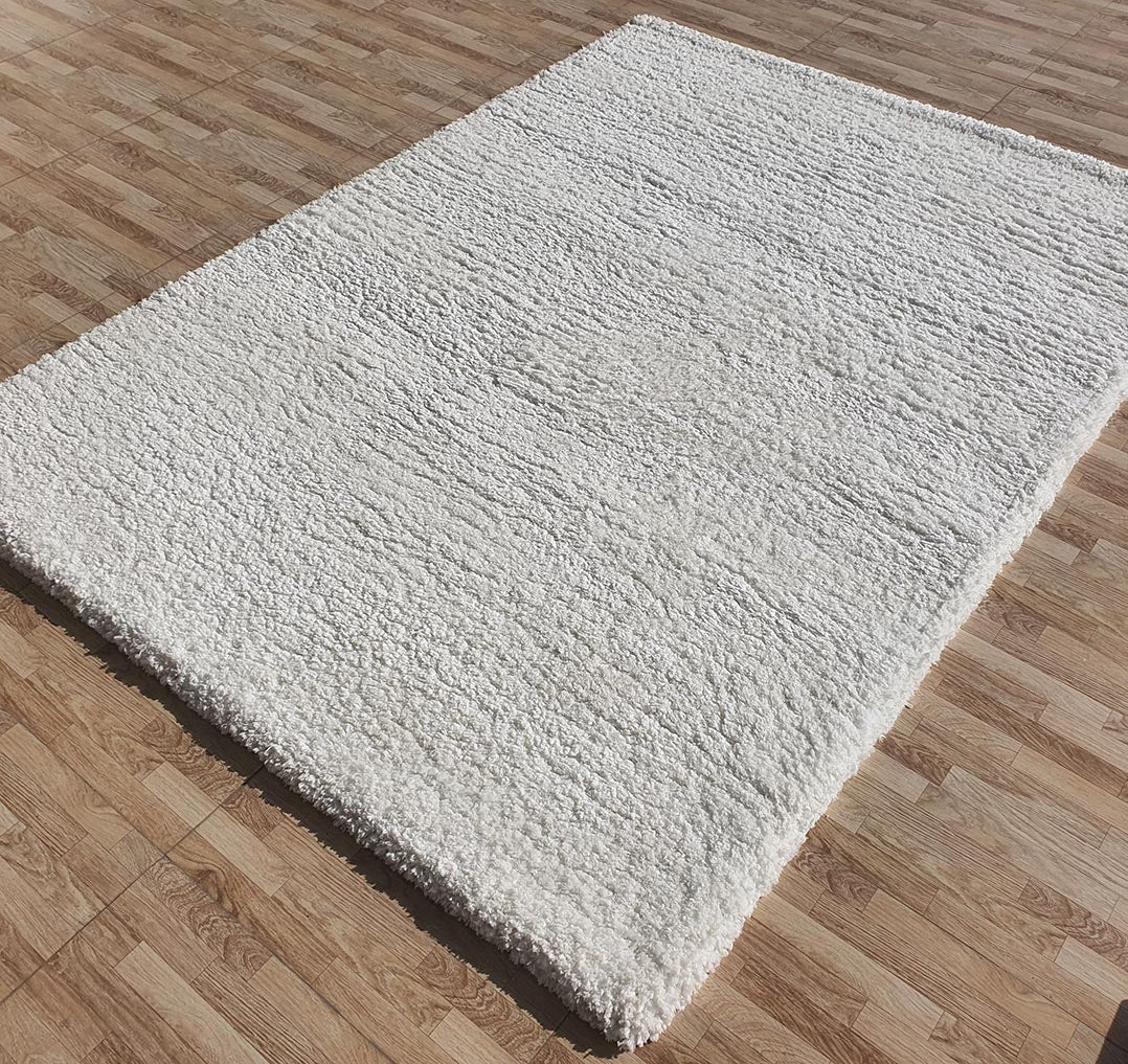 Soft White Shaggy Rug 300x400 CM