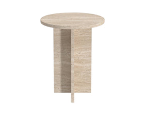 HERA HAND CRAFTED ORGANIC TRAVERTINE SIDE TABLE