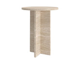 HERA HAND CRAFTED ORGANIC TRAVERTINE SIDE TABLE