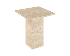 TREO HAND CRAFTED ORGANIC TRAVERTINE SIDE TABLE
