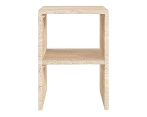 LILA HAND CRAFTED ORGANIC TRAVERTINE BOX SIDE TABLE