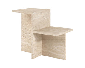 DANTE HAND CRAFTED ORGANIC TRAVERTINE SIDE TABLE