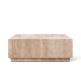 HEXLEY HAND CRAFTED TRAVERTINE PLINTH COFFEE TABLE