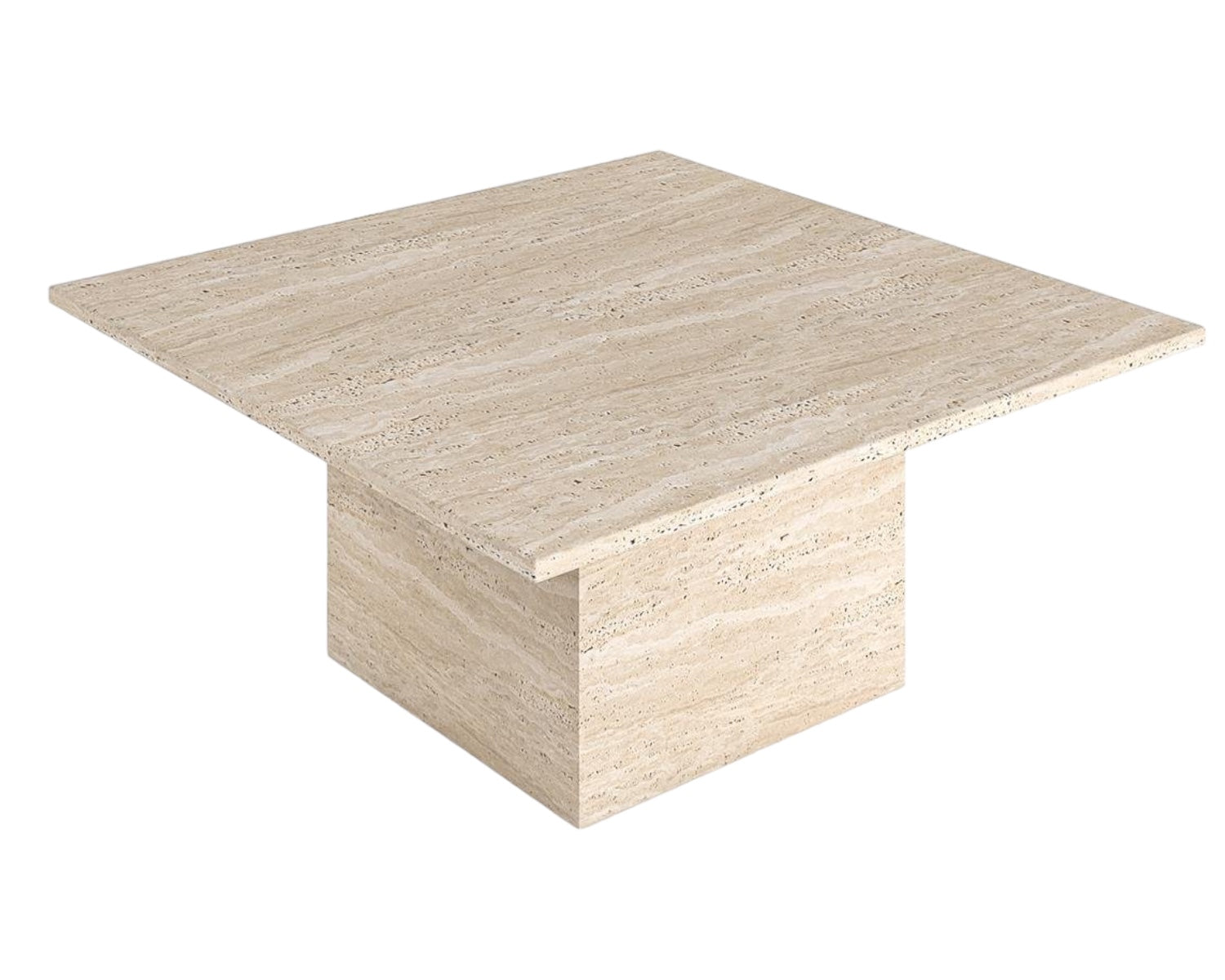 ENZO HAND CRAFTED TRAVERTINE SQAURE COFFEE TABLE