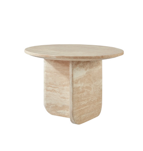 LILA HAND CRAFTED ORGANIC TRAVERTINE SIDE TABLE
