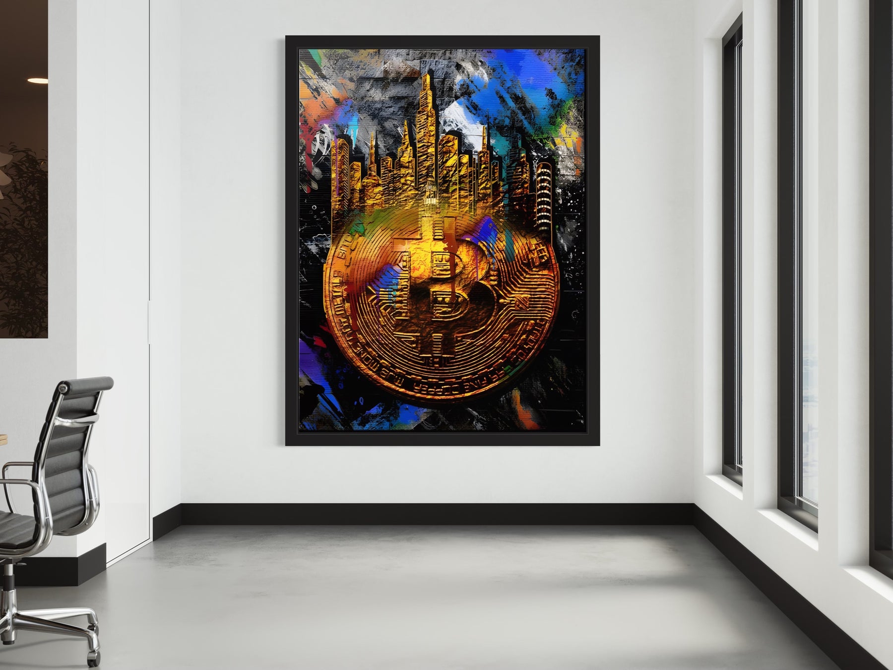 GOLD BITCOIN CANVAS WALL ART