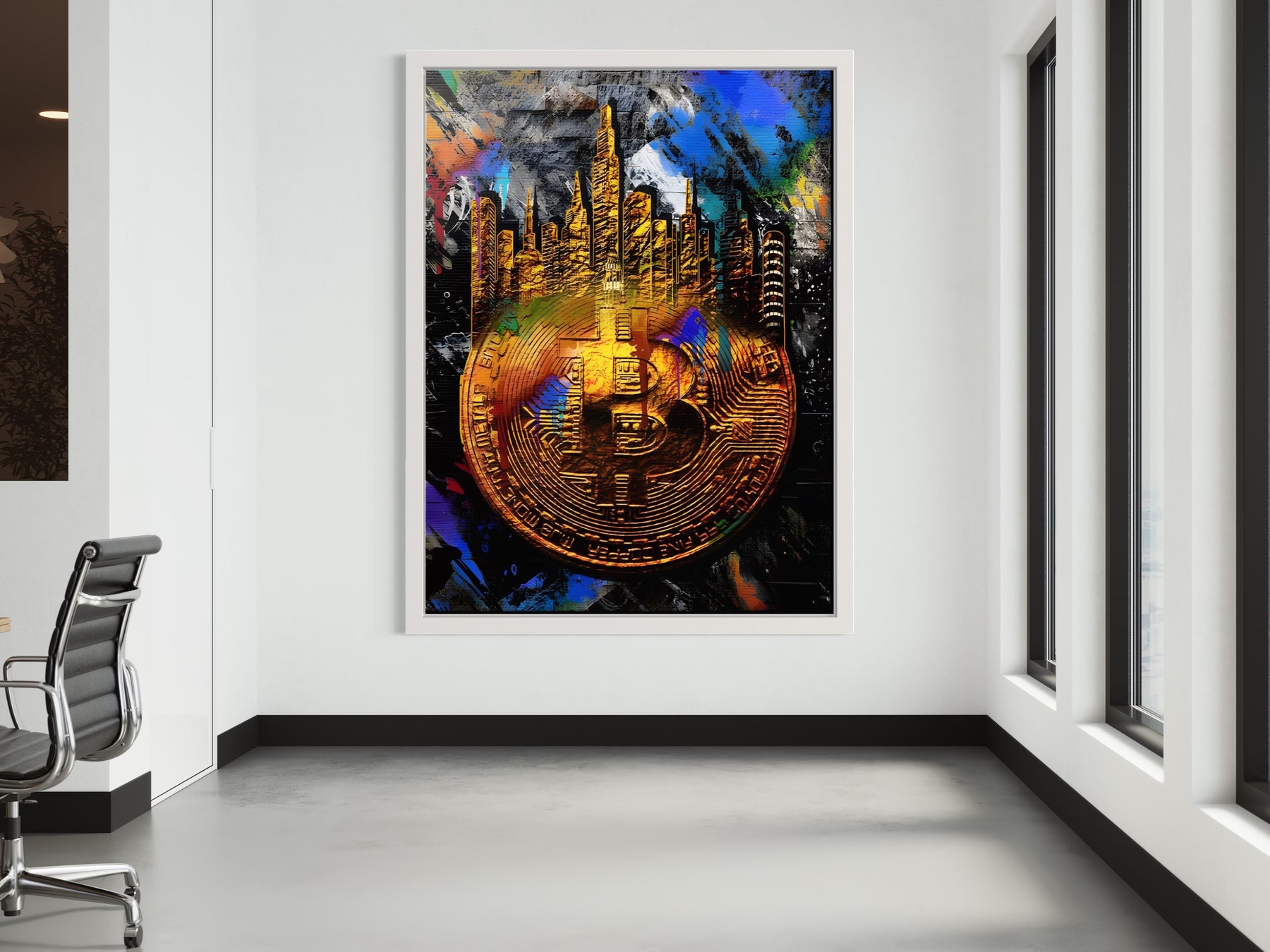 GOLD BITCOIN CANVAS WALL ART