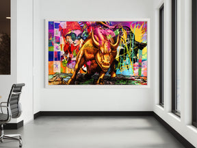 WALL STREET BULL CANVAS WALL ART