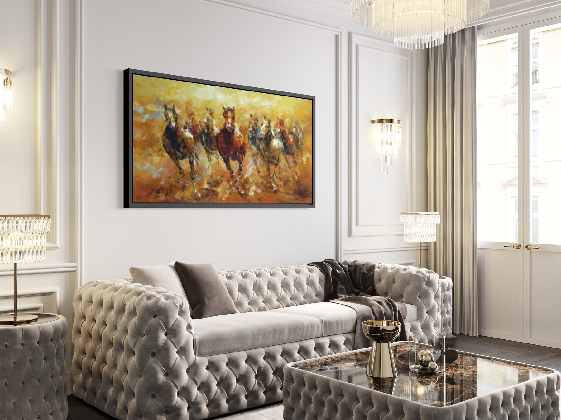 ABSTRACT HORSES 1 OF 2 - CANVAS WALL ART